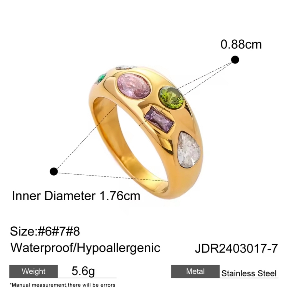 New Non Tarnish Stone Ring - Picture 3 of 3